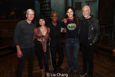 Apple''s CEO Tim Cook, Eva Noblezada, Andre De Shields, Reeve Carney and Patrick Page Photo
