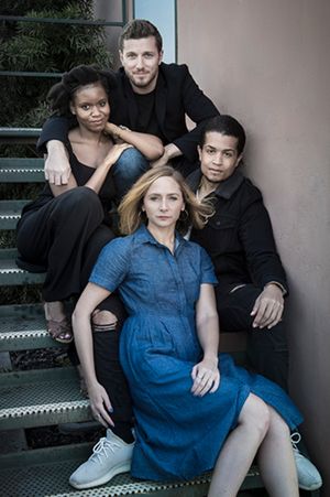 Nick Dillenburg (Ralph), AimÃ© Donna Kelly (Misha), Chris Herbie Holland (Leo), and Photo