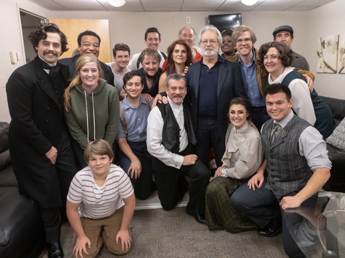John Weidman with the cast of Assassins at 