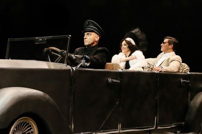 William Michals (Max von Mayerling) , Alice Ripley (Norma Desmond), and Nicholas Rodr Photo