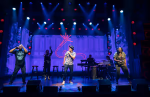 James Monroe Iglehart, Kaila Mullady, Anthony Veneziale, Ian Weinberger (on keyboard  Photo