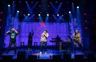James Monroe Iglehart, Kaila Mullady, Anthony Veneziale, Ian Weinberger (on keyboard  Photo