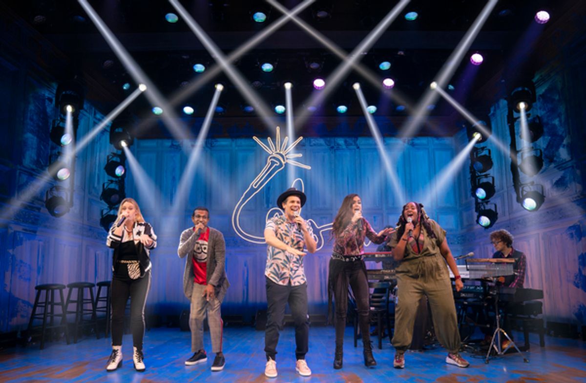 Kaila Mullady, Utkarsh Ambudkar, Anthony Veneziale, Ashley PÃ©rez Flanagan, Aneesa Folds, Kurt Crowley (on keyboard back), and Arthur Lewis  at 