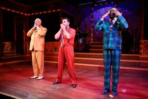 Kelly Houston as Pooh-Bah, Jaron Vesely as Ko-Ko, Jon-David Randle as Pish-Tush Photo