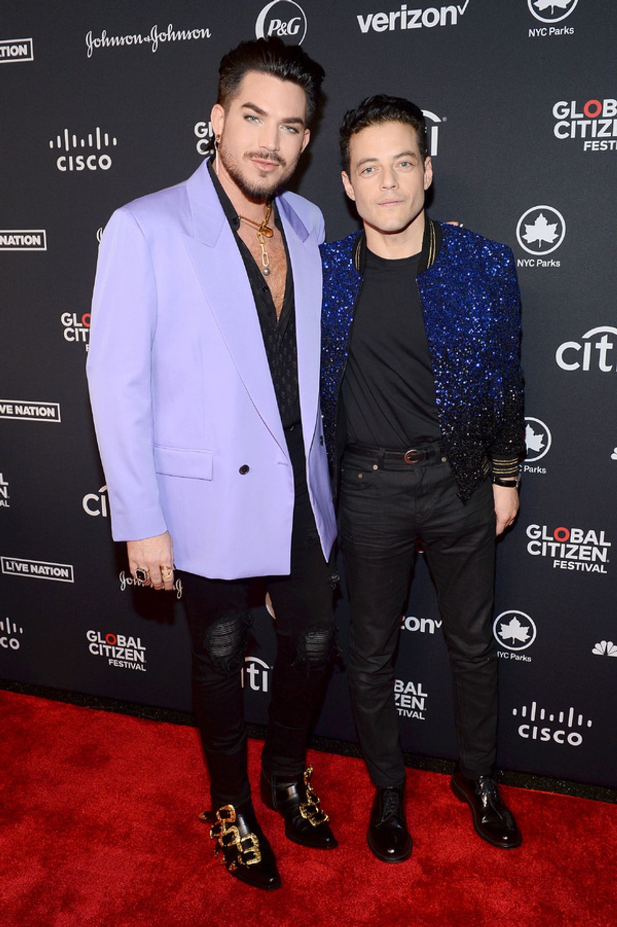 Adam Lambert and Rami Malek at 