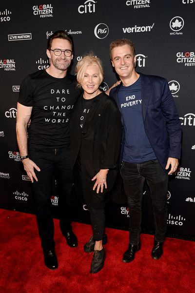 Hugh Jackman, Deborra-lee Furness, and Global Citizen CEO Hugh Evans Photo