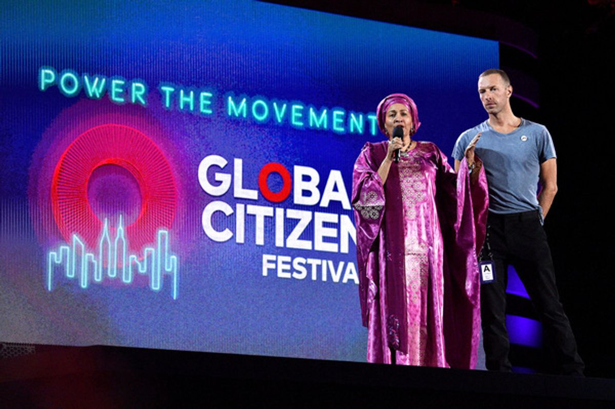 Amina Mohammed and Chris Martin at 