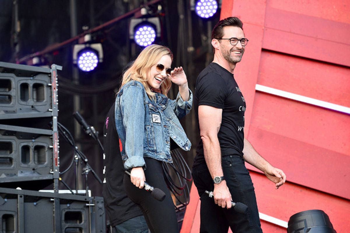 Rachel Brosnahan and Hugh Jackman at 