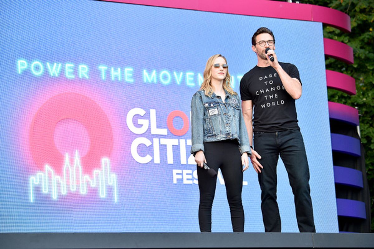 Rachel Brosnahan and Hugh Jackman at 