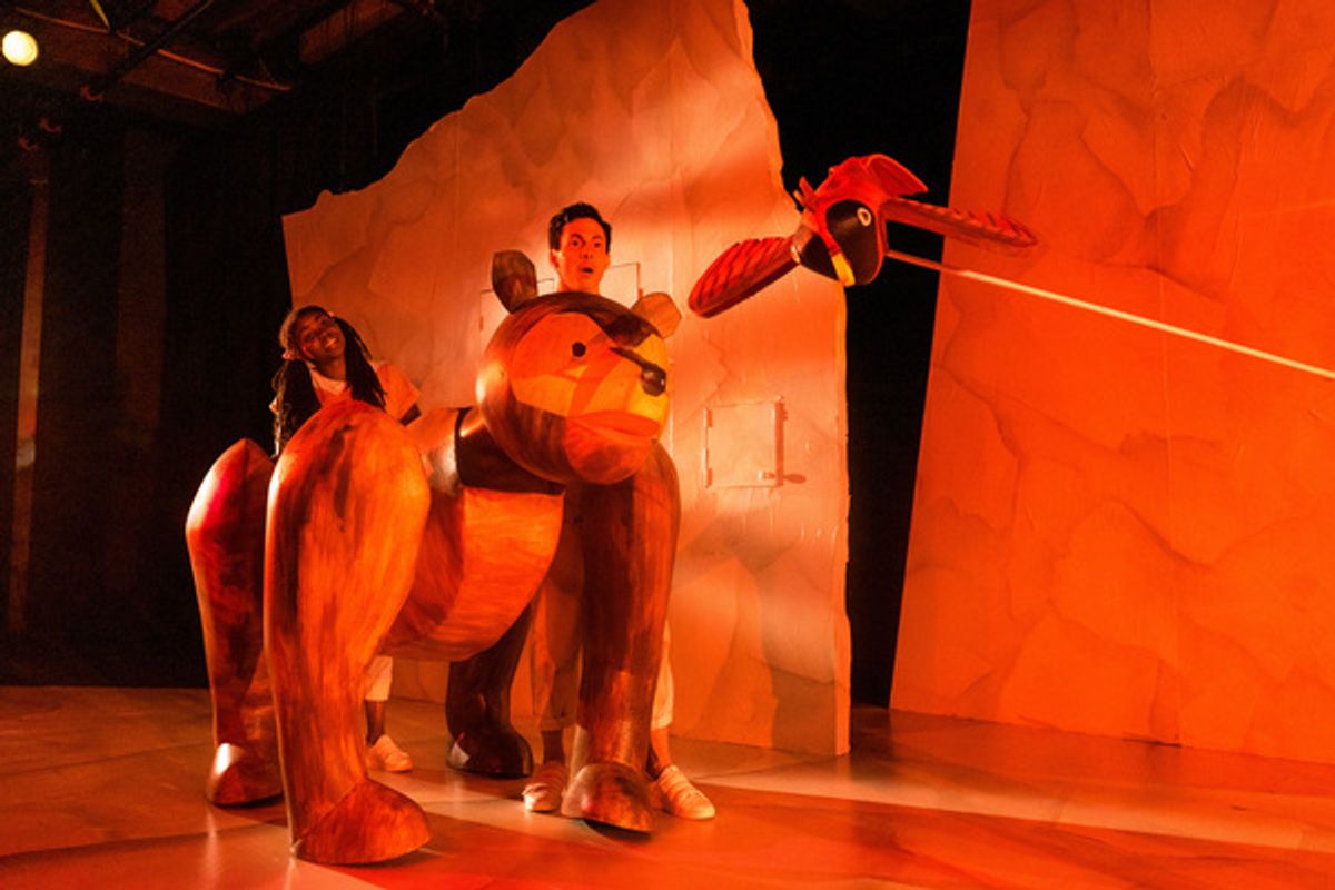 Leslie Ann Sheppard (left) and Micah Figueroa with Brown Bear and Red Bird from â€"Brown Bear, Brown Bear, What Do You See?,â€ one of four Eric Carle stories included in The Very Hungry Caterpillar Show, Chicago Childrenâ€™s Theatreâ€™s 2019-20 season opener. Tickets and information: chicagochildrenstheatre.org or (312) 374-8835. Photo by Ari Craven at 