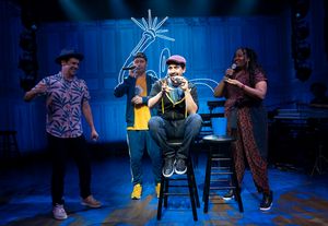 Anthony Veneziale, Chris Sullivan, Lin-Manuel Miranda, Aneesa Folds, and Arthur Lewis (on keyboard) @ BroadwayWorld Anthony Veneziale, Chris Sullivan, Lin-Manuel Miranda, Aneesa Folds, and Arthur Lewis Photo