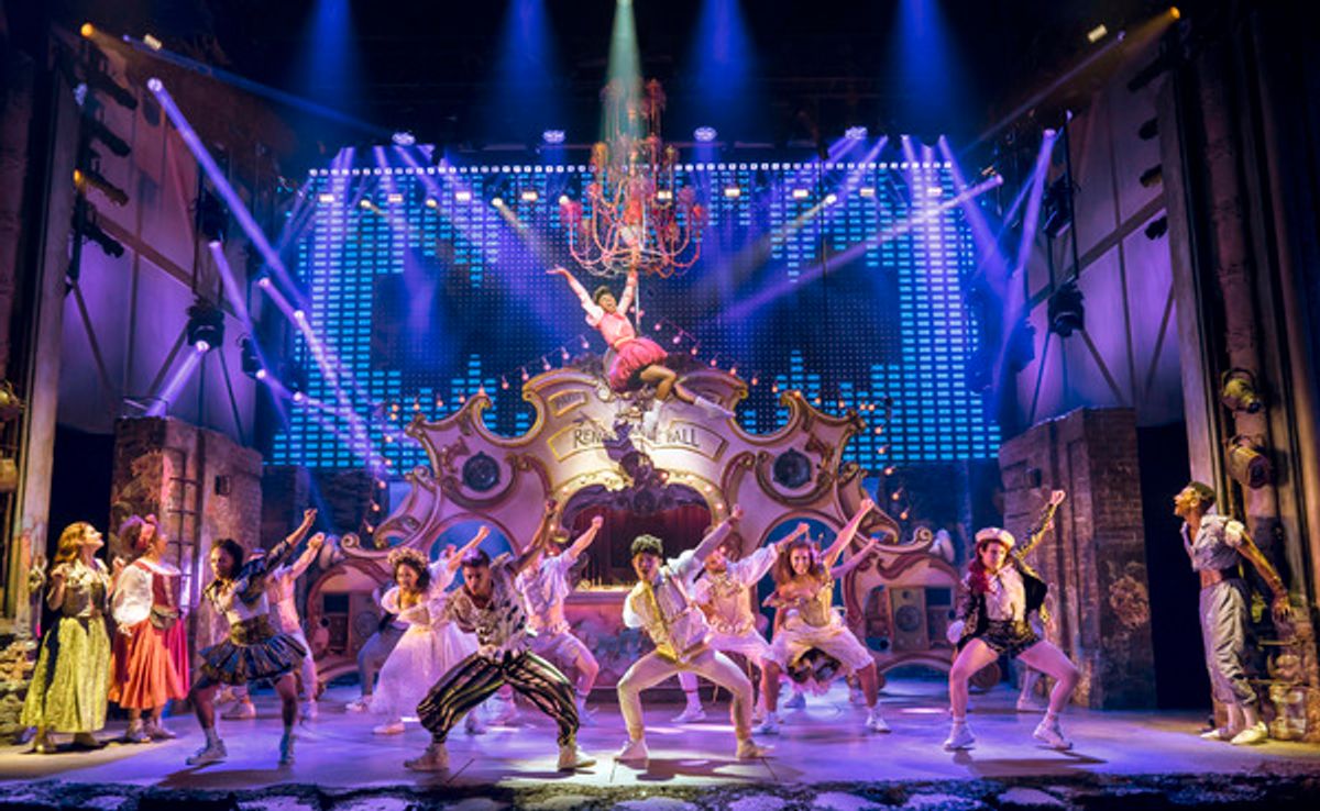 AND JULIET by Martin ;

Directed by Luke Sheppard ;
Witten by Max Martin ;
Designed by Soutra Gilmour ;
Lighting by Howard Hudson ;
Manchester, , UK ;
2019 ;
Credit: Johan Persson / at 