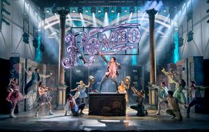 AND JULIET by Martin ;
Directed by Luke Sheppard ;
Witten by Max Martin ;
Designed by Soutra Gilmour ;
Lighting by Howard Hudson ;
Manchester, , UK ;
2019 ;
Credit: Johan Persson / @ BroadwayWorld AND JULIET by Martin ;
Directed by Luke Sheppard ;
Witten by Max Martin ;
Designed b Photo