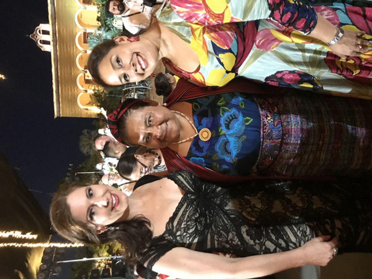 Camille Zamora, Nobel Laureate Rigoberta Menchu, and Monica Yunus at 