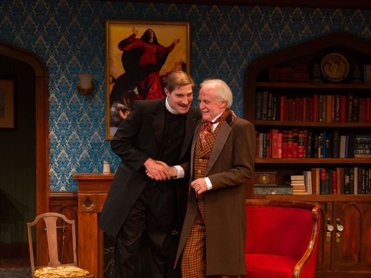 (L-R) Nathan Whitmer as James Morell and David Bryan Jackson as Mr. Burgess in Candida by George Bernard Shaw at Washington Stage Guild through October 20. Photo by Ryan Maxwell Photography. at 