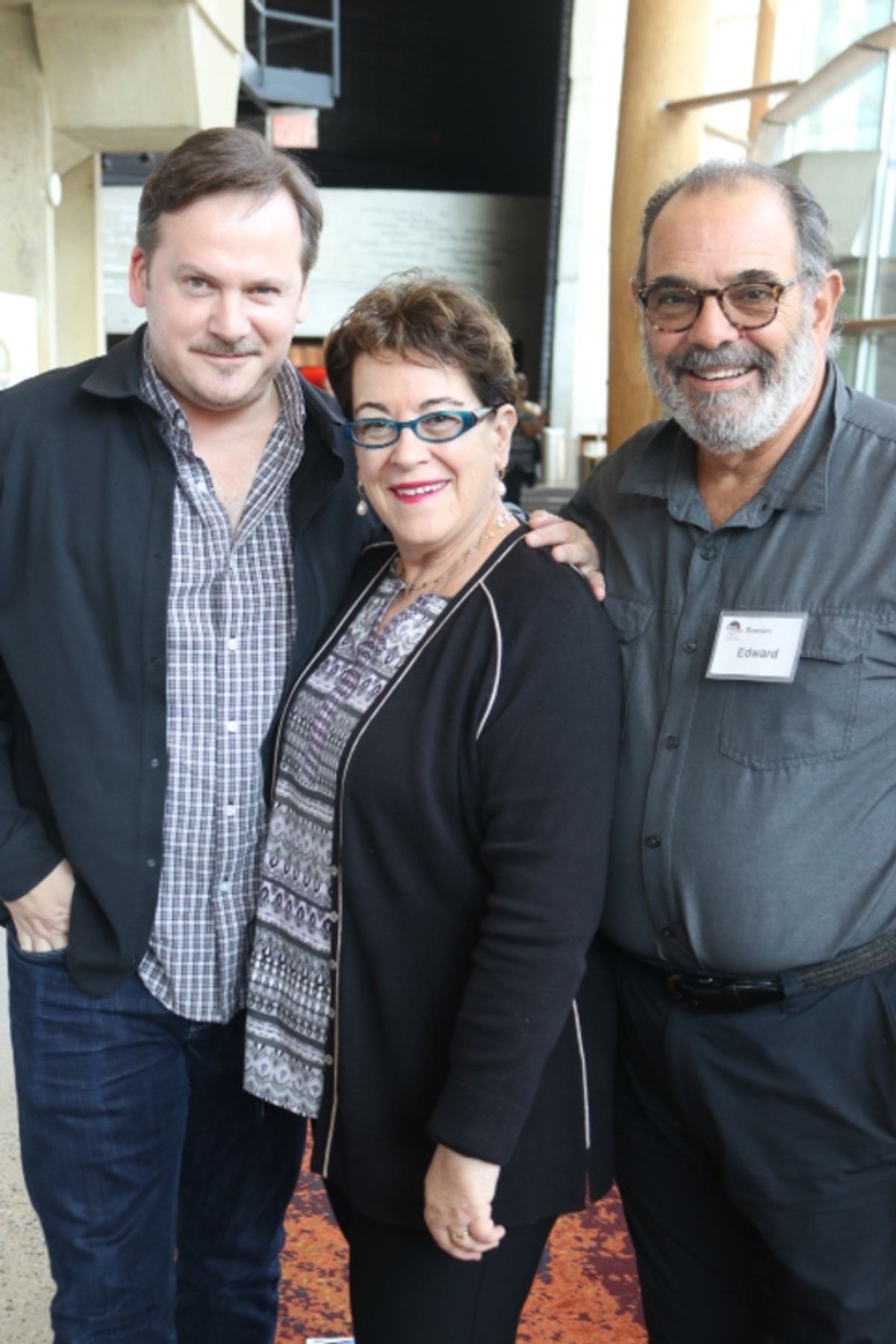 Costume designer Alejo Vietti, director Molly Smith and Edward Gero (Joseph Pulitzer) at 