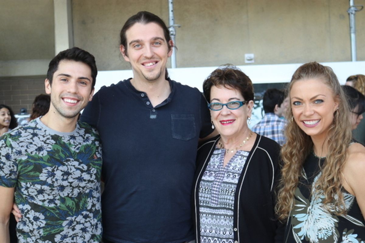 Michael John Hughes (Romeo/Spot Conlon/Dance Captain), Wyn Delano (Snyder), director Molly Smith and Lucy Spring (Swing) at 