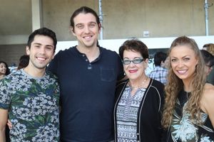 Michael John Hughes (Romeo/Spot Conlon/Dance Captain), Wyn Delano (Snyder), director Molly Smith and Lucy Spring (Swing) @ BroadwayWorld Michael John Hughes (Romeo/Spot Conlon/Dance Captain), Wyn Delano (Snyder), director Photo