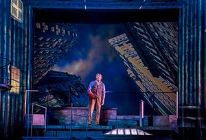 Newsboy Jack Kelly (Alex Prakken) finds refuge on a New York rooftop in Paramount The Photo