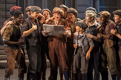 Striking newsboys become above-the-fold sensations in Disneyâ€™s Newsies, Septem Photo