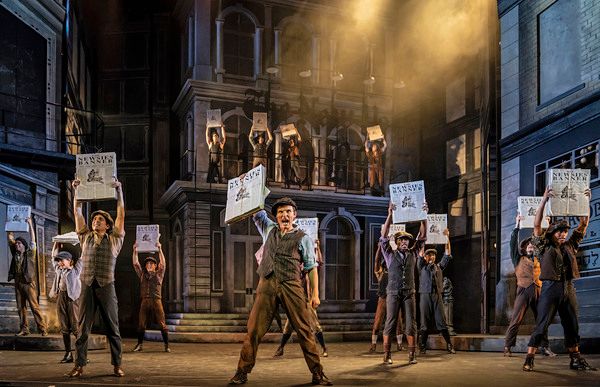Alex Prakken (front and center) is charismatic newsboy Jack Kelly who convinces his f Photo
