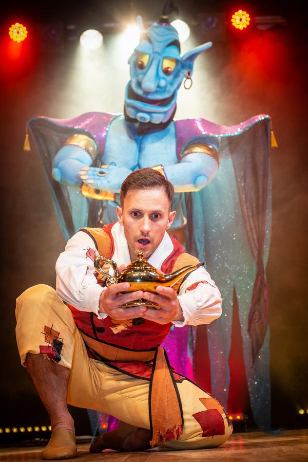 X Factor''s Sean Smith with The Geine of The Lamp. Photo