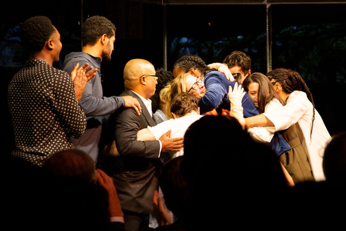 Robert O'Hara, Jeremy O. Harris, and the cast of SLAVE PLAY at 