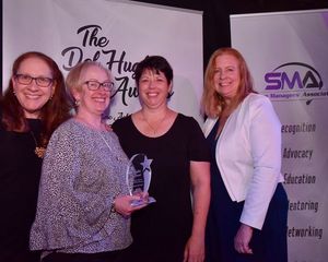 Honoree Barbara Donner and Production Stage Manager Meredith Greenburg With Del Hughes Event Chair Cheryl Mintz and SMA Chair Elynmarie Kazle @ BroadwayWorld Honoree Barbara Donner and Production Stage Manager Meredith Greenburg With Del Hughe Photo