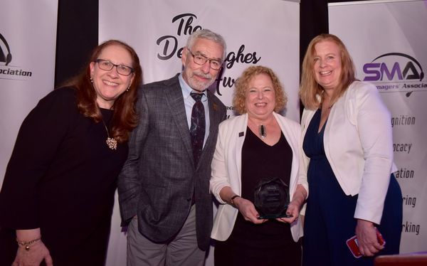 Honoree Janet Friedman with Broadway Production Stage Manager and Past Del Hughes Hon Photo