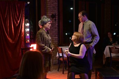 From left: Mandy Whitenack (Fraulein Schneider), Caitlin Jackson (Sally Bowles) and S Photo