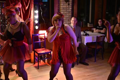 From left: Britain Gebhardt (Rosie) and Caitlin Jackson (Sally Bowles) Photo
