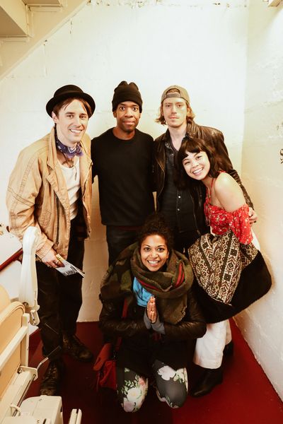 Reeve Carney, Anthony Cason, Patrick Vaill, Eva Noblezada, and Rebecca Naomi Jones Photo
