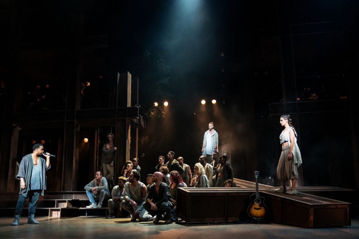 James Delisco Beeks, Aaron LaVigne, Jenna Rubaii and the company of the North American Tour of JESUS CHRIST SUPERSTAR.  at 