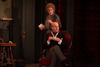 Belinda Bremner (Mrs. Hudson) and Kevin McKillip (Holmes)
 Photo