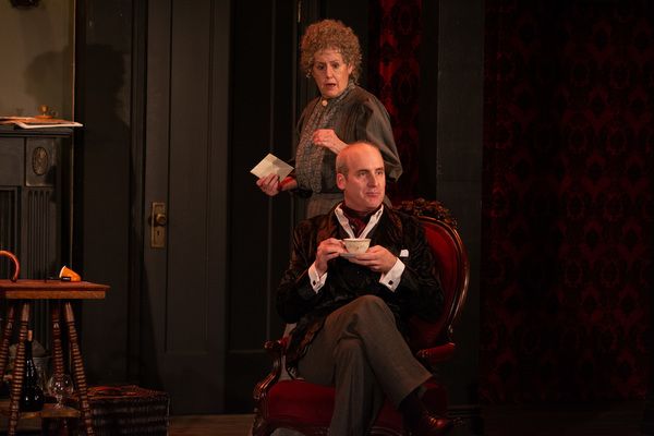 Belinda Bremner (Mrs. Hudson) and Kevin McKillip (Holmes)
 Photo