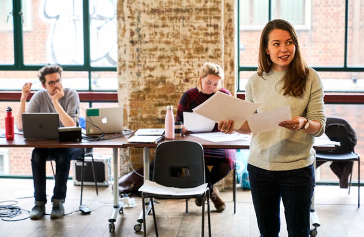 Marie Keaudsley at Inside Rehearsal For BERYL at Arcola Theatre