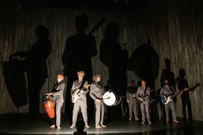Jacquelene Acevedo, David Byrne, Mauro Refosco, Chris Giarmo, Angie Swan, and Bobby W Photo