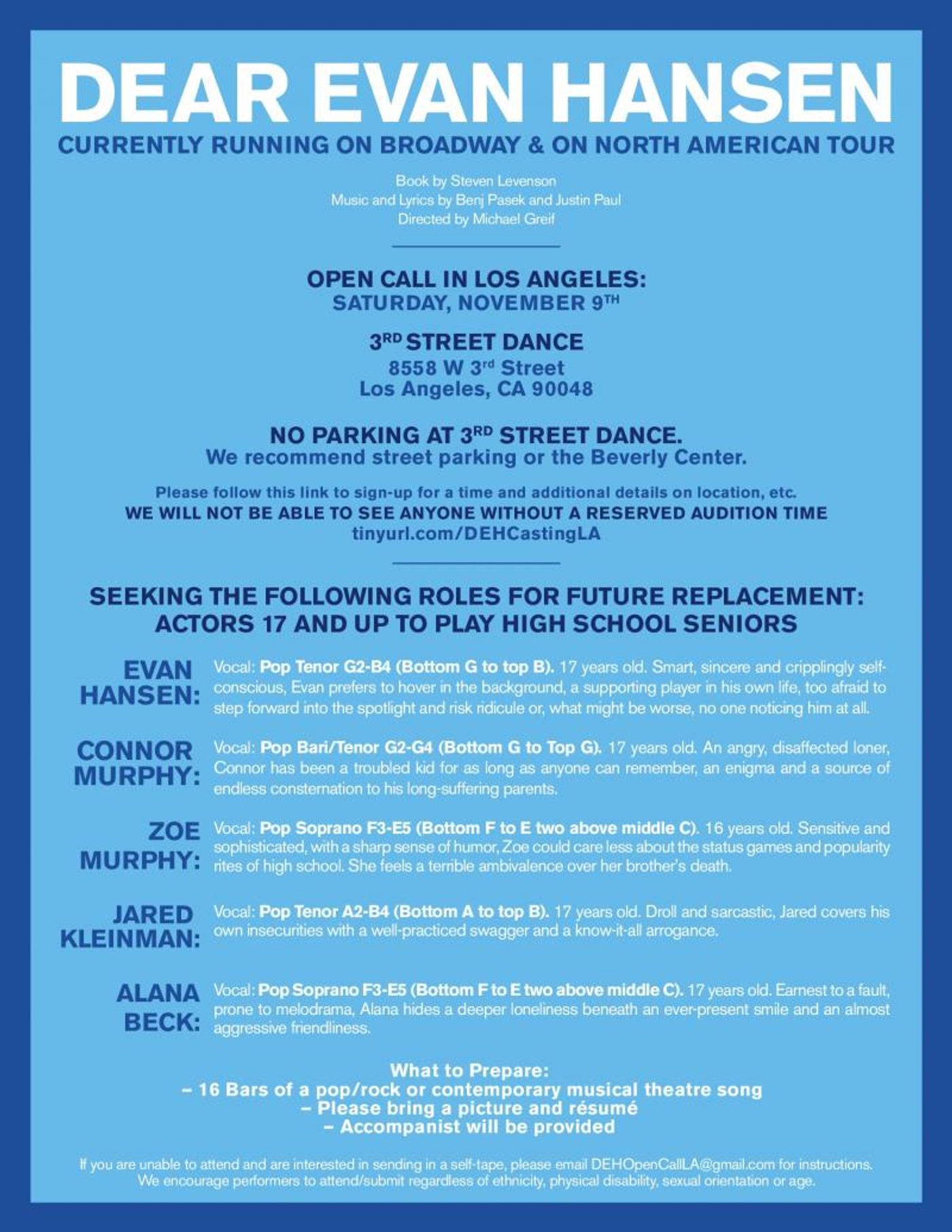 DEAR EVAN HANSEN To Hold Open Call In Los Angeles  Image