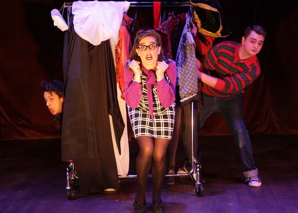 Rey Pulice as Zeke, Samantha Labrecque as Ms. Walker, and Brian Wiegel as Student
 Photo