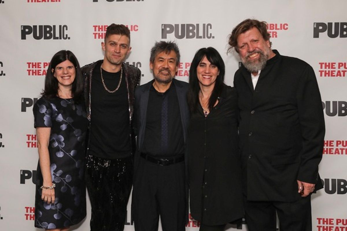 Mandy Hackett, Sam Pinkleton, David Henry Hwang, Leigh Silverman, and Oskar Eustis at 