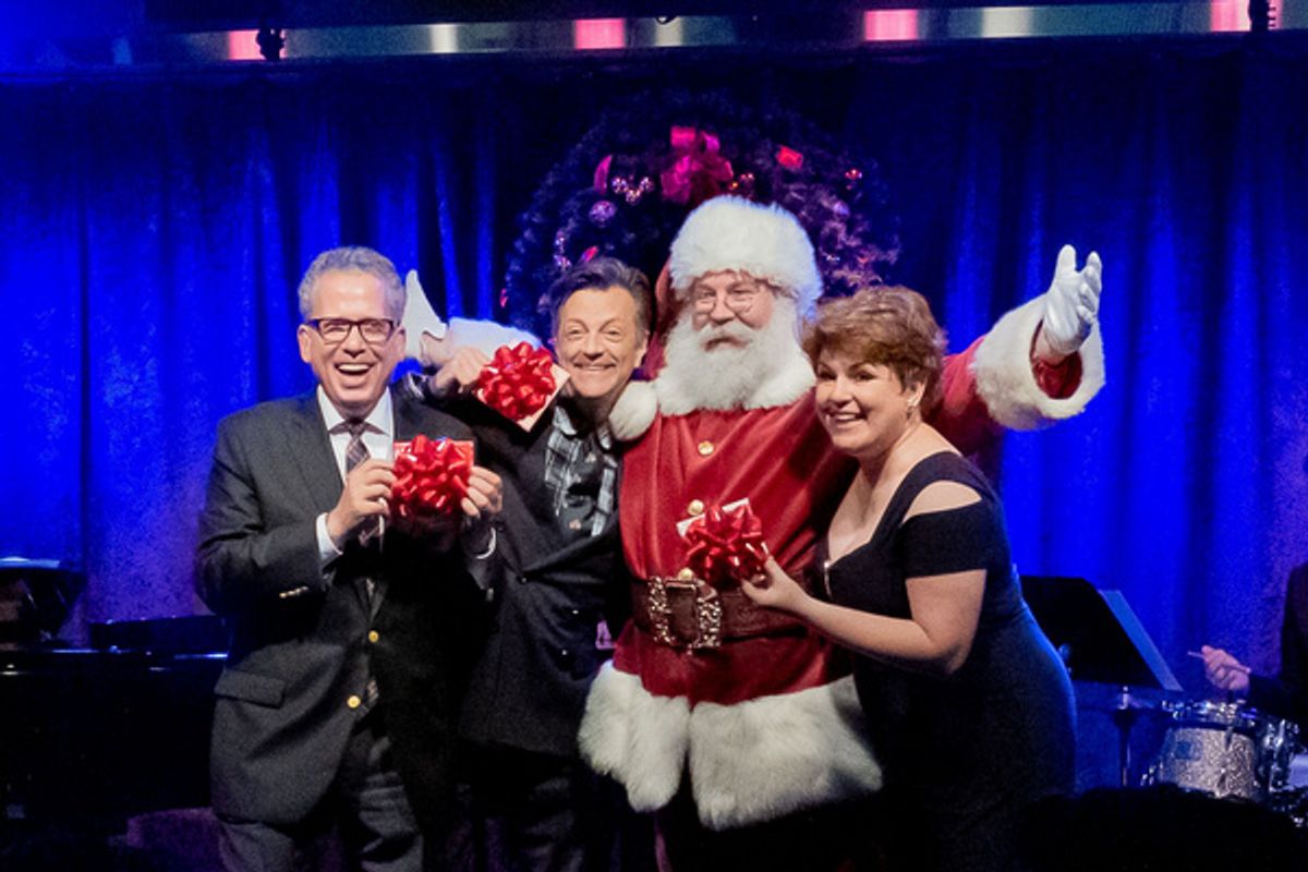 Billy Stritch, Jim Caruso, Santa Claus, Klea Blackhurst at 