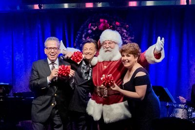 Billy Stritch, Jim Caruso, Santa Claus, Klea Blackhurst Photo