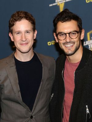 NEW YORK, NY - OCTOBER 16: Alex Wyse and Wesley Taylor pose at the opening night of t Photo