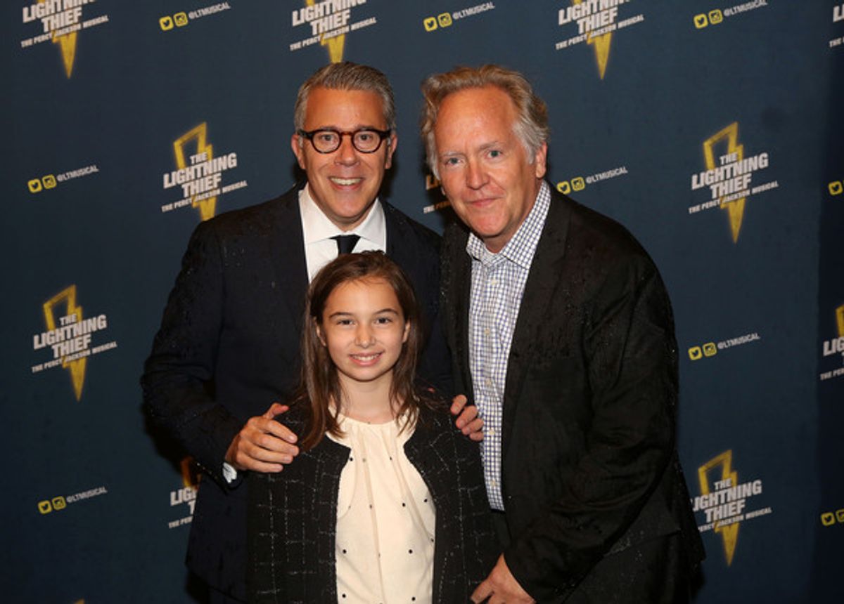 NEW YORK, NY - OCTOBER 16: Russell Granet, David Beach and daughter pose at the opening night of the new musical based on the film 'The Lightning Thief: The Percy Jackson Musical' on Broadway at The Longacre Theatre on October 16, 2019 in New York City (Photo by Bruce Glikas/WireImage) at 