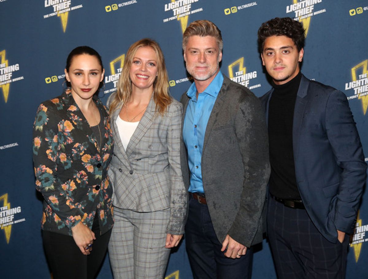 NEW YORK, NY - OCTOBER 16: (L-R) Lauren Patten, Elizabeth Stanley, Sean Allan Krill and Antonio Cipriano pose at the opening night of the new musical based on the film 'The Lightning Thief: The Percy Jackson Musical' on Broadway at The Longacre Theatre on October 16, 2019 in New York City (Photo by Bruce Glikas/WireImage) at 