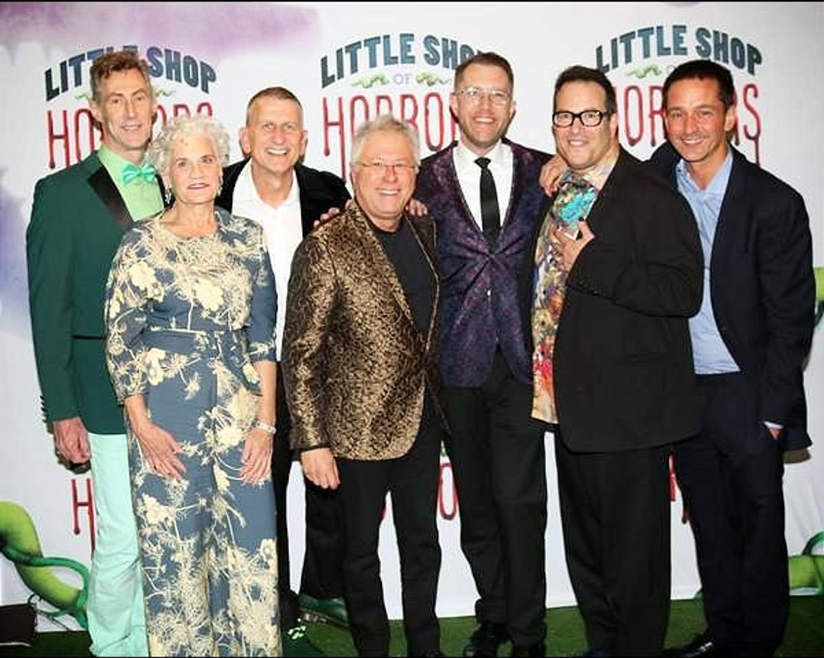 Bill Lauch, Sarah Ashman Gillespie, Tom Kirdahy, Alan Menken, Hunter Arnold, Michael Mayer and Robert Aherns at 