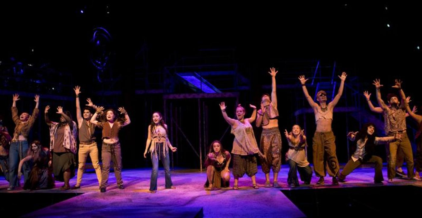 Review: Peace, Love, and the Sun Shines in Theatre UAB's HAIR: THE AMERICAN TRIBAL LOVE-ROCK MUSICAL at Alys Stephens Center.  Image