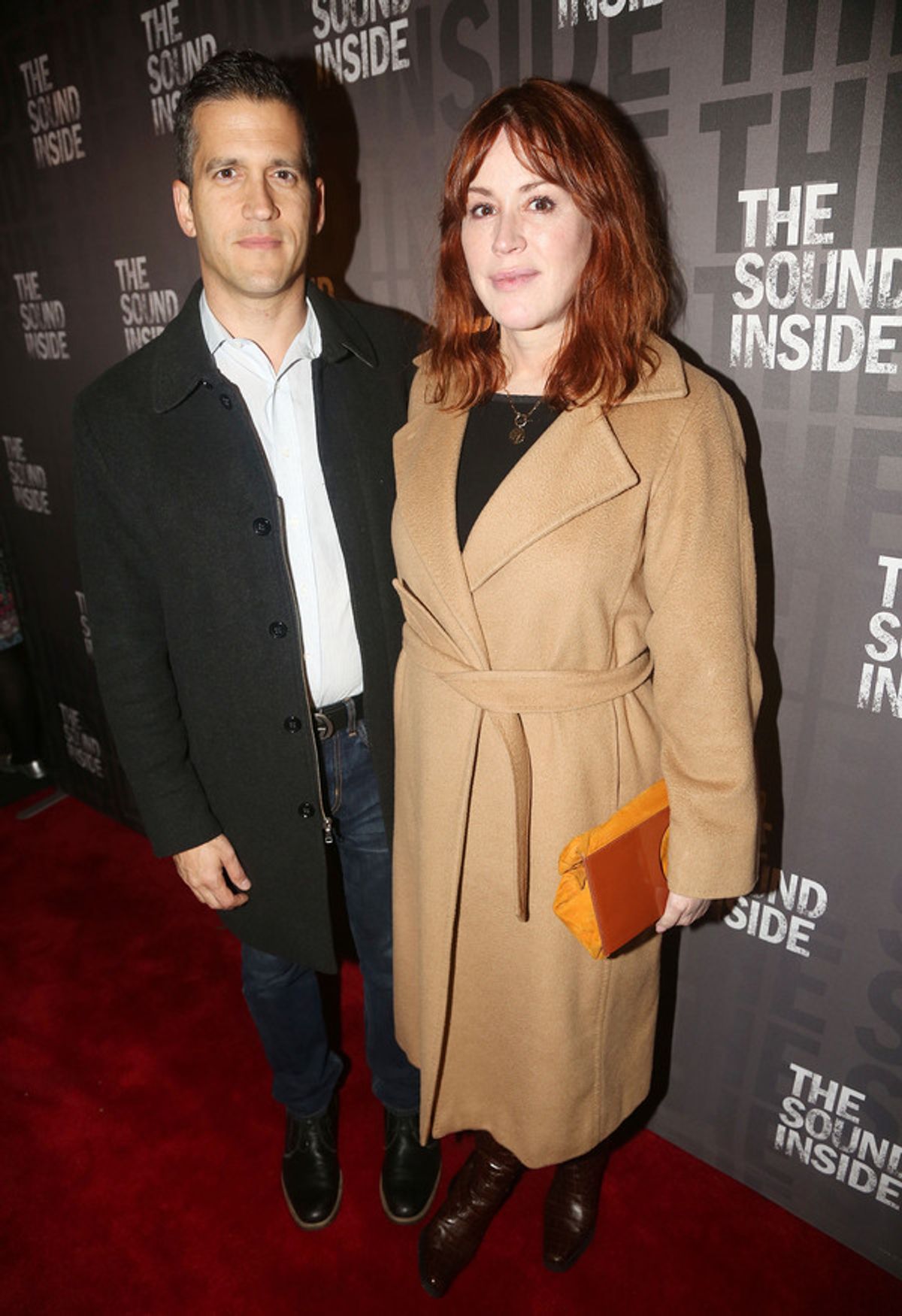 NEW YORK, NEW YORK - OCTOBER 17: Panio Gianopoulos and wife Molly Ringwald pose at the opening night of the new play 'The Sound Inside' on Broadway at Studio 54 Theatre on October 17, 2019 in New York City. (Photo by Bruce Glikas/WireImage) at 