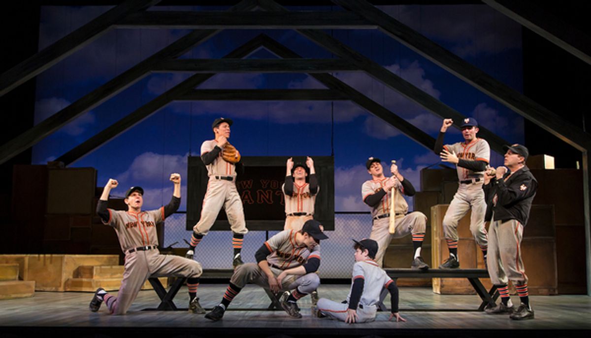 (L to R) Will Burton, Junior Mendez, Sean Watkinson (Back), Bobby Conte Thornton (Front), Julian Emile Lerner (Front), Peter Saide, Julio Rey, and Don Stephenson in LAST DAYS OF SUMMER at George Street Playhouse, October 15 thru November 10, 2019. Photo by T. Charles Erickson. 
 at 