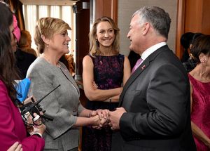 Anne Thompson, Kinga Lampert, and William P. Lauder  Photo